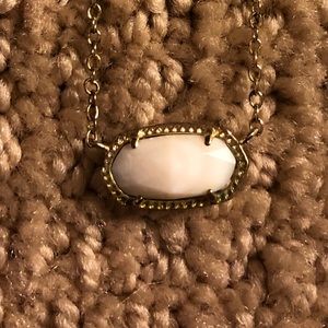 Elisa Gold Pendant Necklace In White Pearl